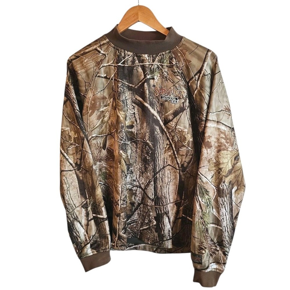 Scentlok Savanna EXT Long Sleeve REALTREE AP HD Camo Mock Neck Shirt Mens Size M